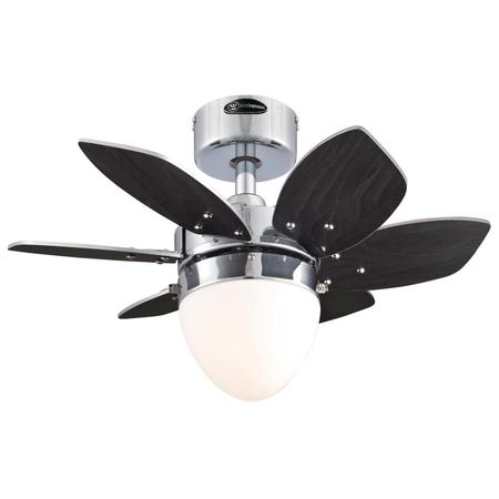 WESTINGHOUSE Origami 24" 6-Blade Chrome Indoor Ceiling Fan w/Dimmable LED Light 7236900